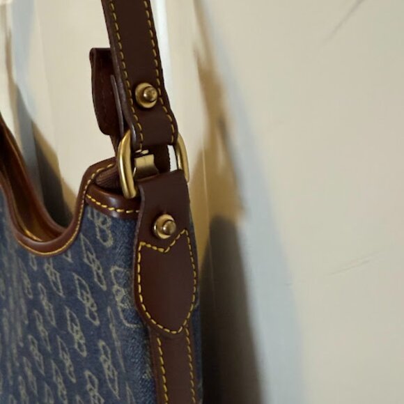 Vintage Dooney & Bourke DB Monogram Denim Hobo Shoulder bag - Picture 9 of 16